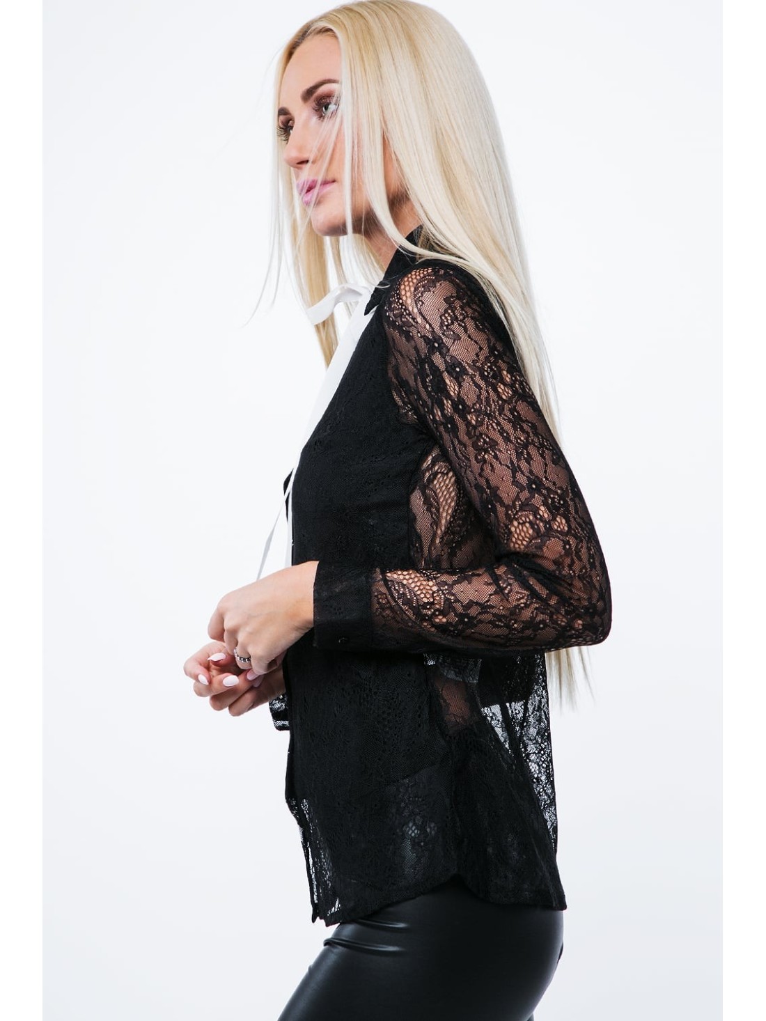 Black lace shirt MP25998 - Online store - Boutique